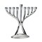 Rite Lite 4.75" Silver Solid Mini Hanukkah Menorah Candles Stand